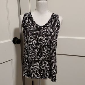 Loft black and white tank top